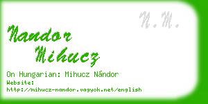 nandor mihucz business card